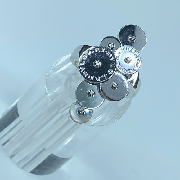 JR8226  Bulgari Cicladi spinning Cluster Disc 18K White Cocktail Ring 13g - Picture 7 of 11